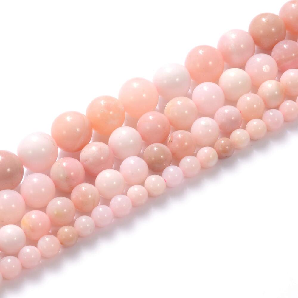 9241 Natural Stone Beads 6mm Pink Opal Beads Gemstone Beads Round Loose